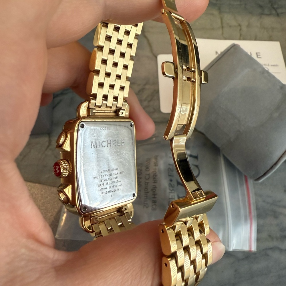 Michele 18K Yellow Gold with Diamonds Art Deco - Picture 6 of 12